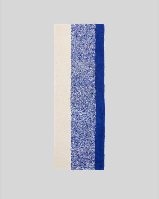 Vloerkleed Wol Verticaal Cobalt Blue Ecru