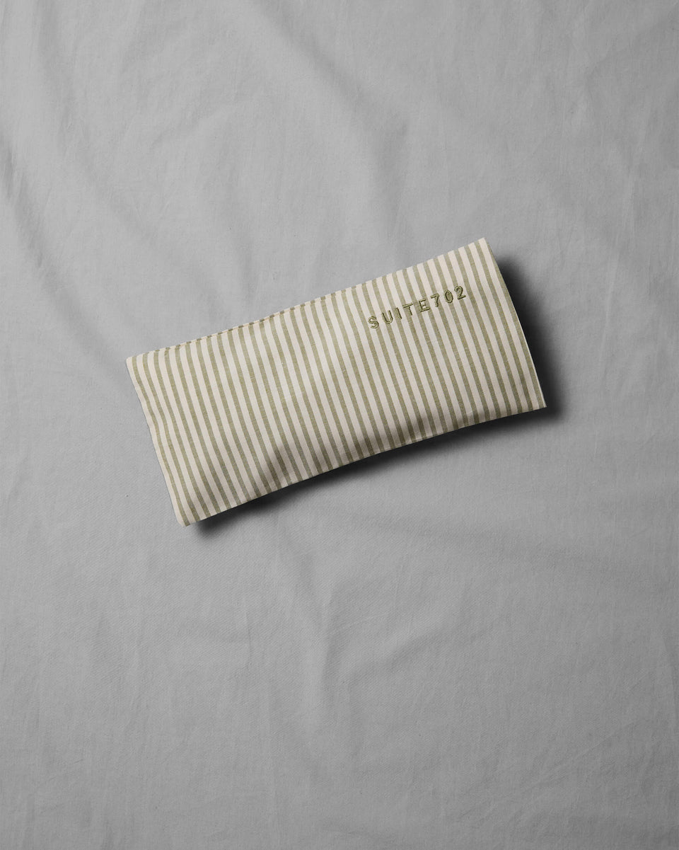 Aroma Eye Pillow Stripe Olive Ecru