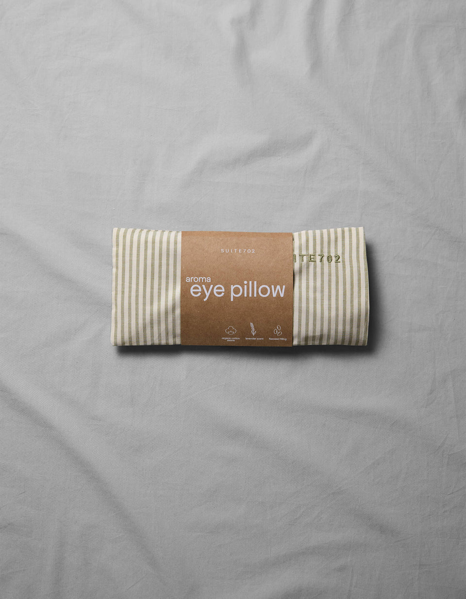 Aroma Eye Pillow Stripe Olive Ecru