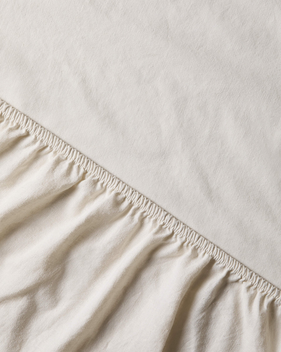 Fitted sheet Linen Ecru