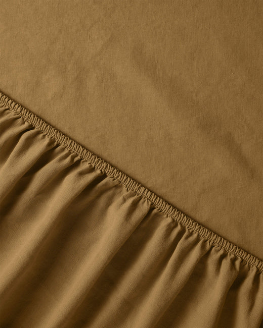 Fitted sheet Linen Khaki Gold