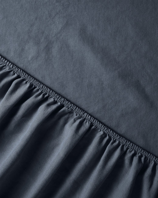 Fitted sheet Linen Midnight Blue