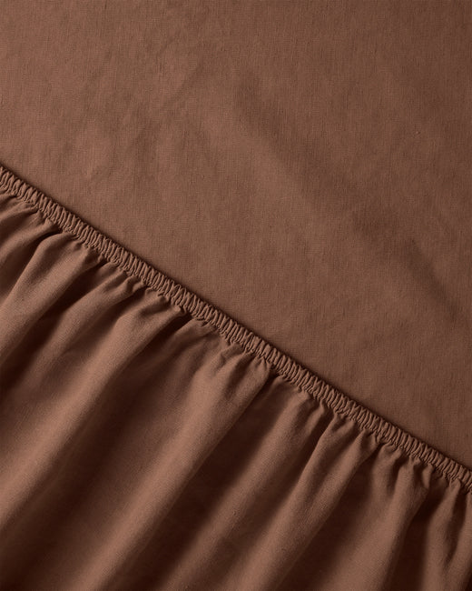 Fitted sheet linen mocha