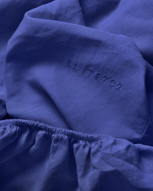 Fitted sheet Linen Royal Blue