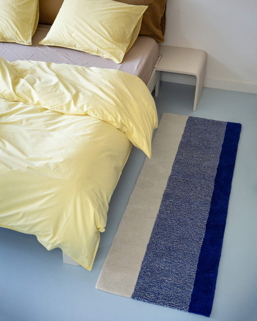 Vloerkleed Wol Verticaal Cobalt Blue Ecru