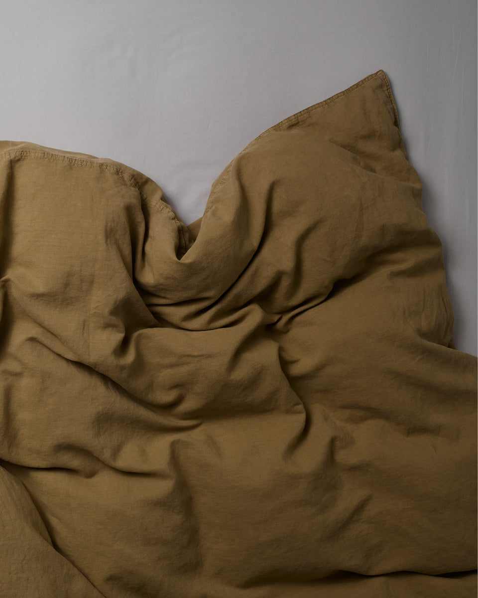 Parure de lit en lin lavé Khaki Gold - SUITE702